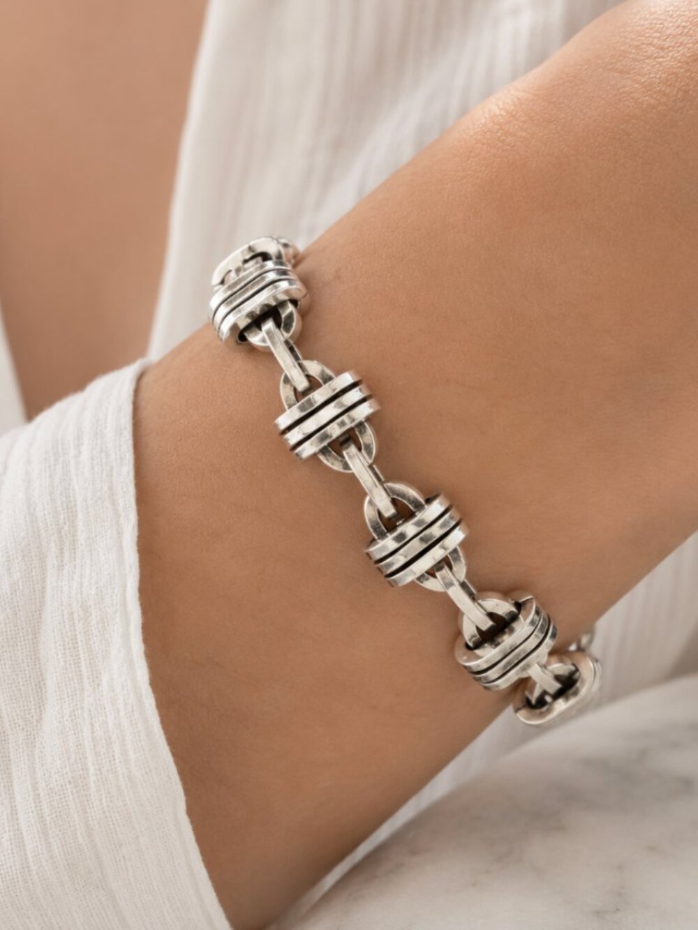 925 Sterling Silver Chain Link Bracelet Modern Trendy Link Bracelet